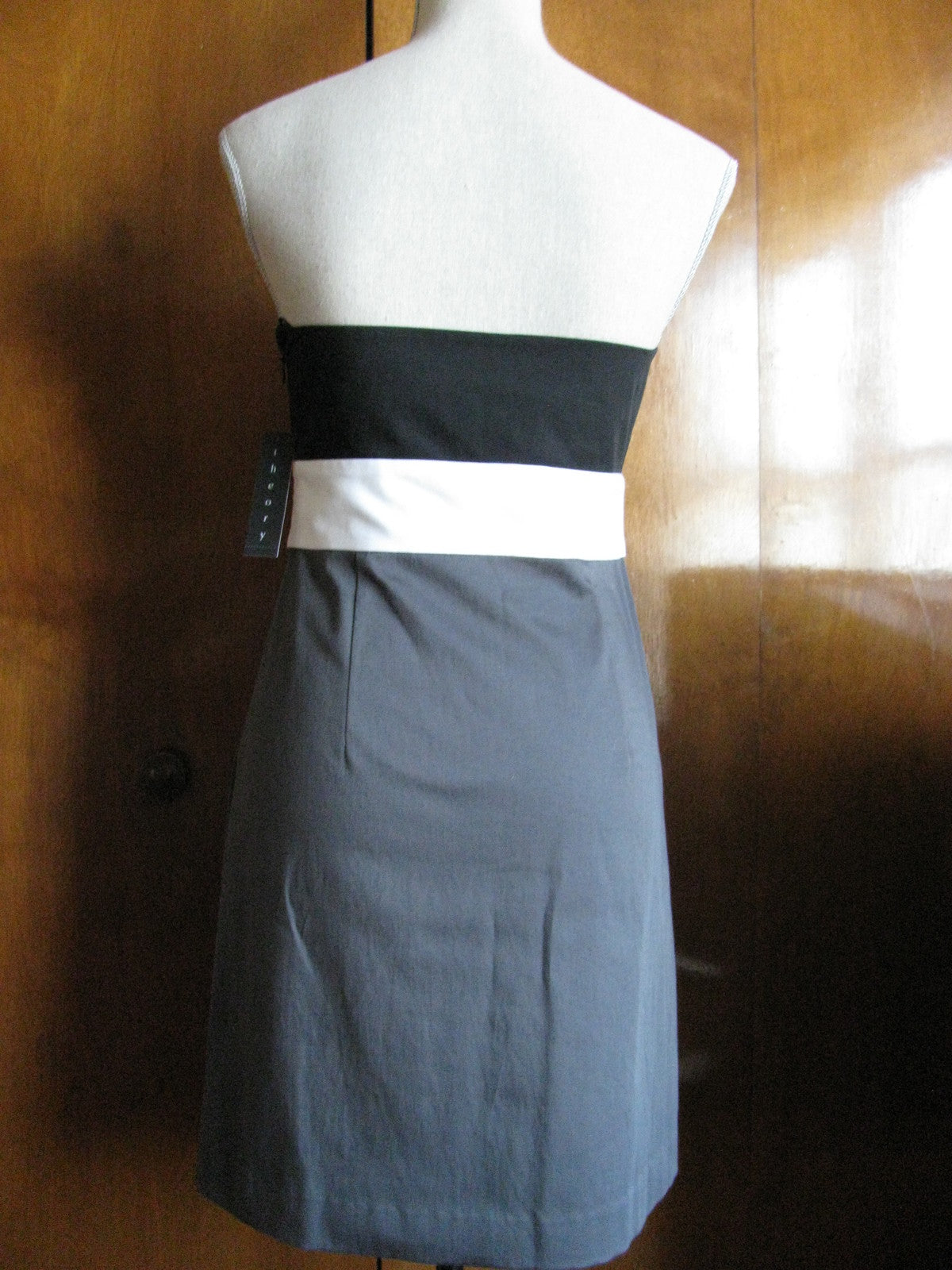 Theory Women's Multicolored Cotton Strapless Women's Dress Size 6 NWT