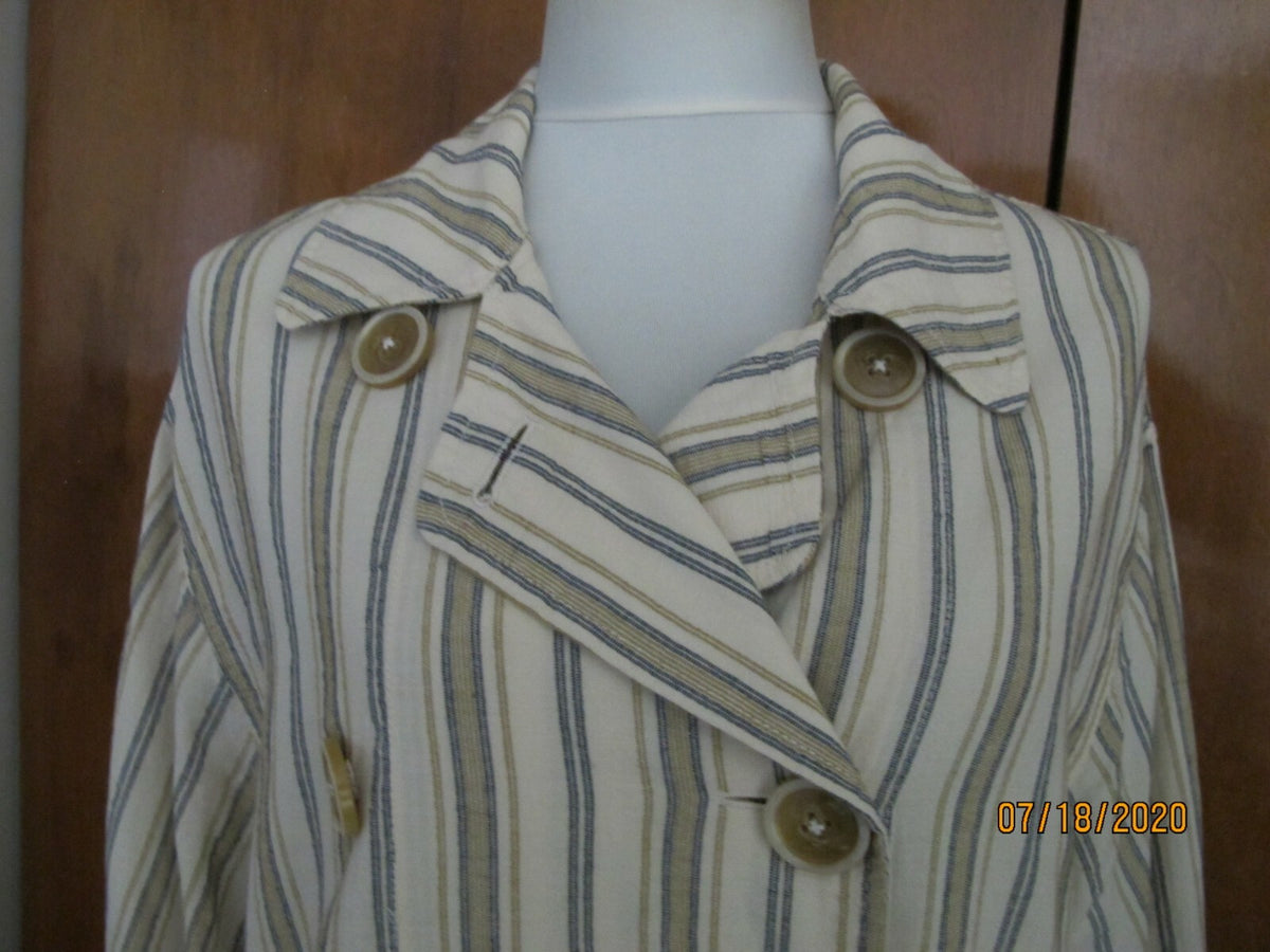 Free People Women's Sweet Melody Stripe Trench Coat Duster Xsmall (fits medium)