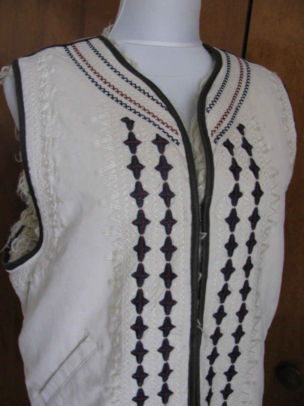 Free People Women's Almond Reversible Embroidered Faux Fur Vest Medium 