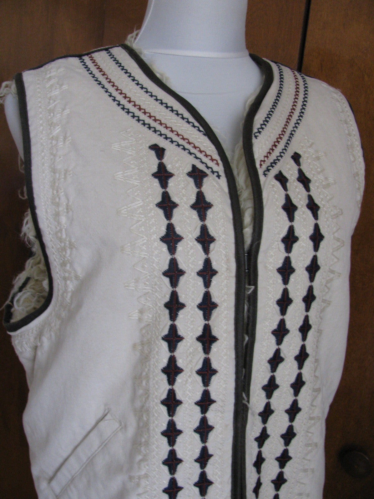 Free People Women's Almond Reversible Embroidered Faux Fur Vest Medium 