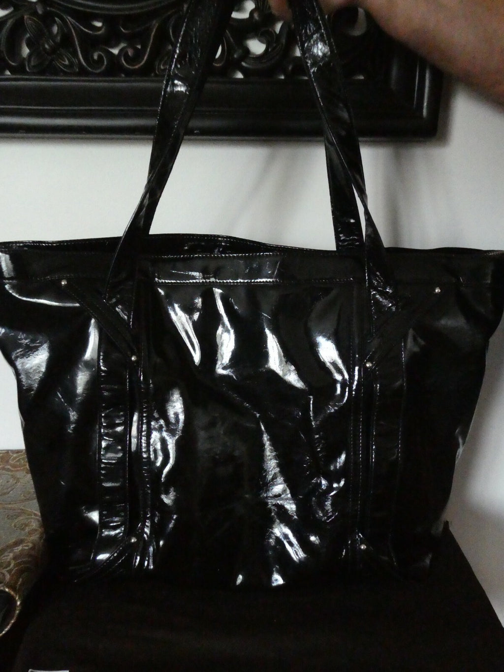 Kooba Women's Black Luggage Patent Leather Large Bag from Bloomingdales