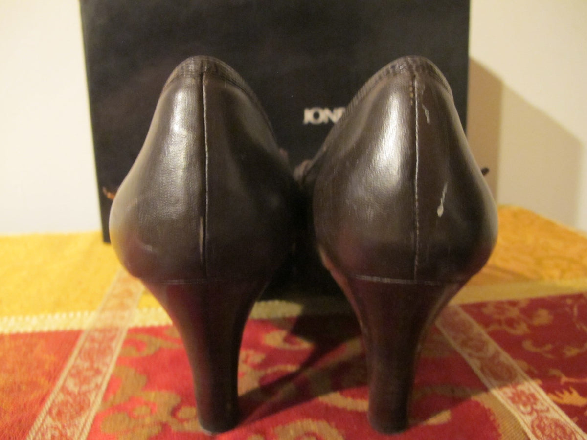 Jones New York Women’s Brown Leather Ankle Strap Shoes Size 7.5