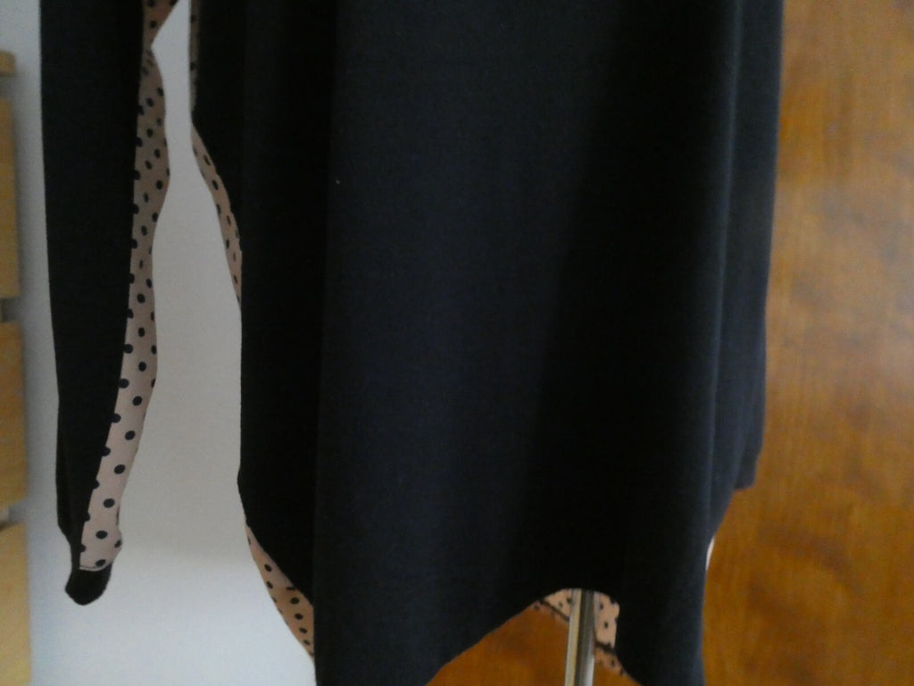 Tulipian women's black multi color long sleeves top size large