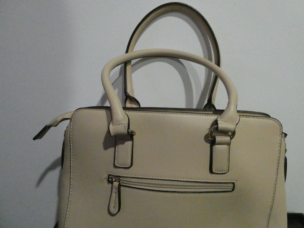 ALDO Women Quilted Taupe Satchel Purse Shoulder Handbag 14” x 10” x 7”