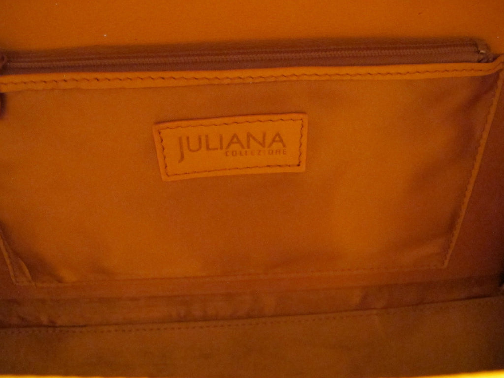 Juliana Collezione women's quilted leather mustard bag 