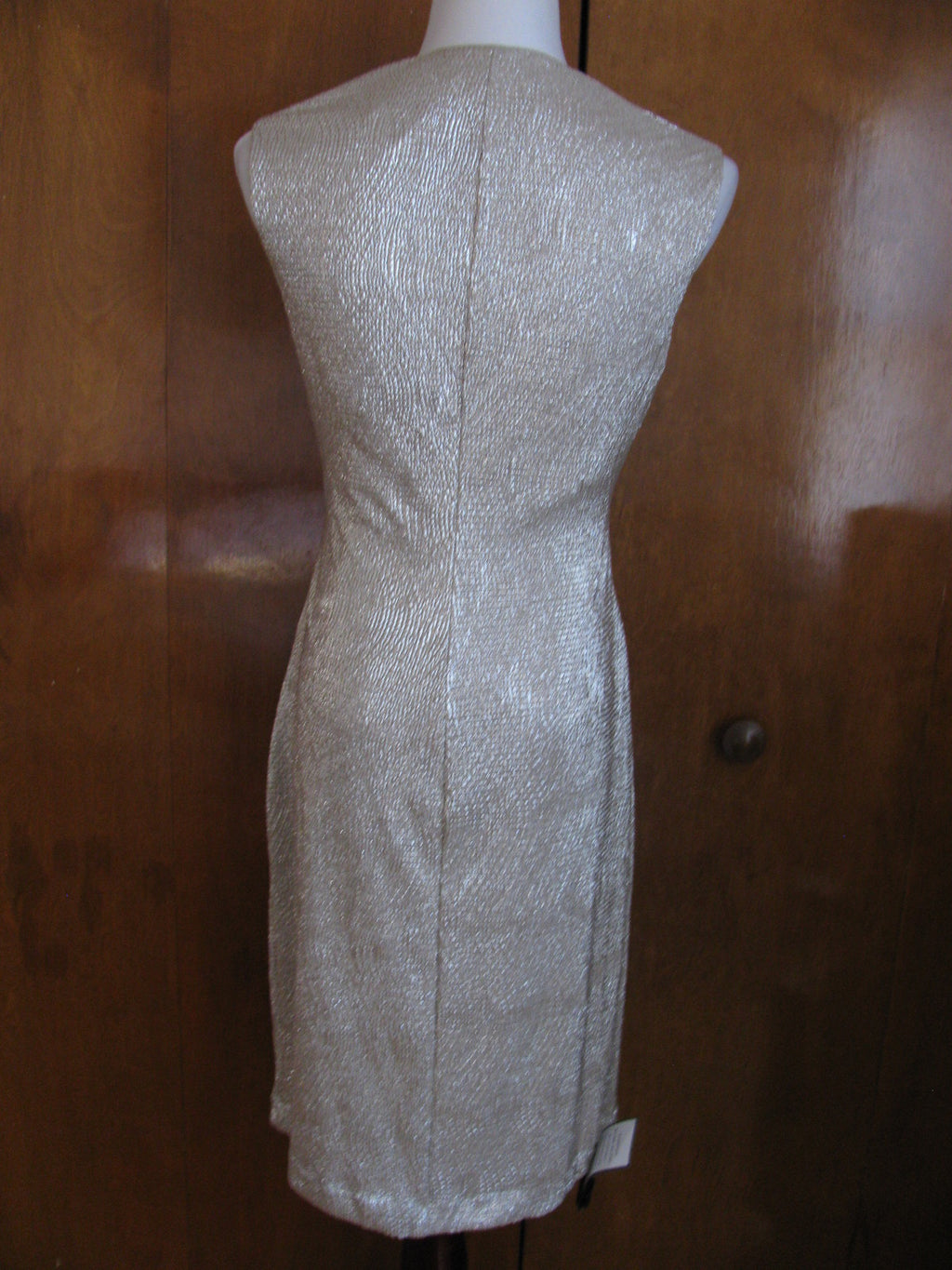Ralph Lauren Women's White Gold Detailed Lined Evening Dress 