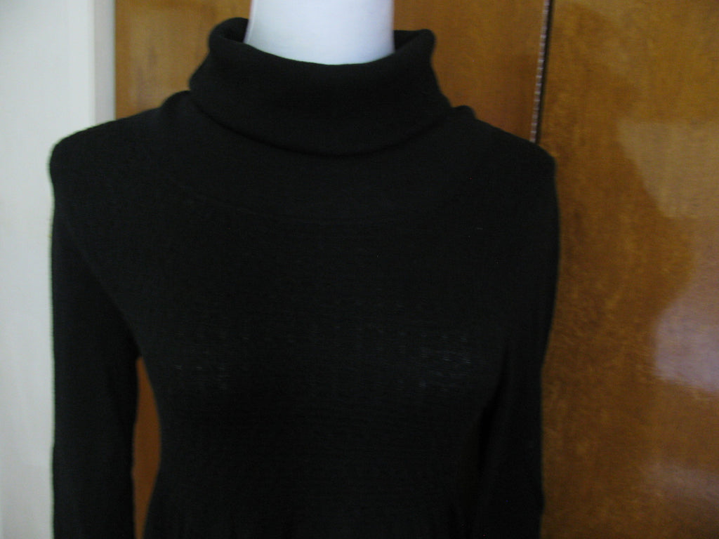 Aqua Women's Black Cotton Tunic Sweaterdress Medium New