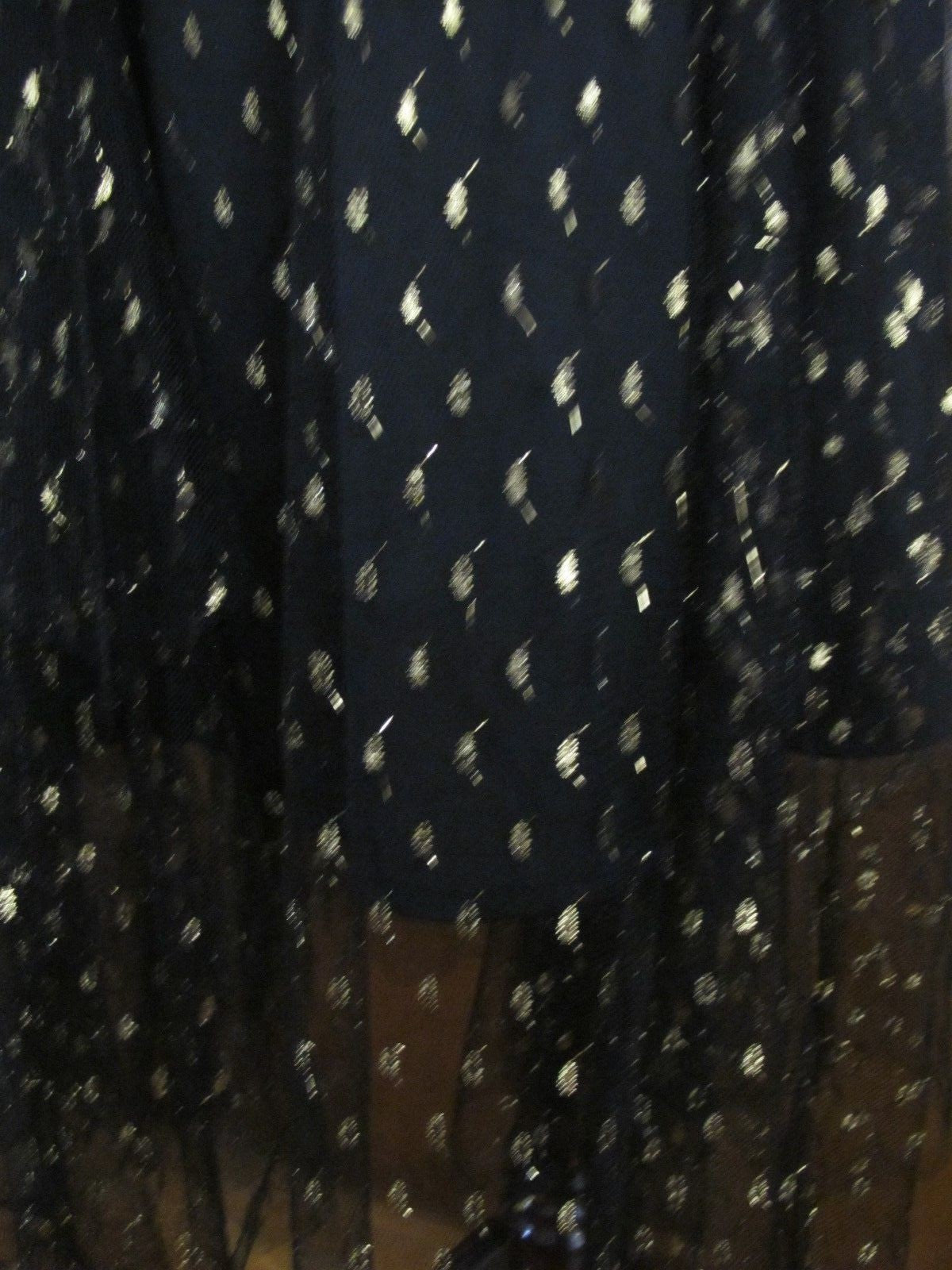 Anthropologie Eva Franco Women's Metallic Black Evening Skirt 
