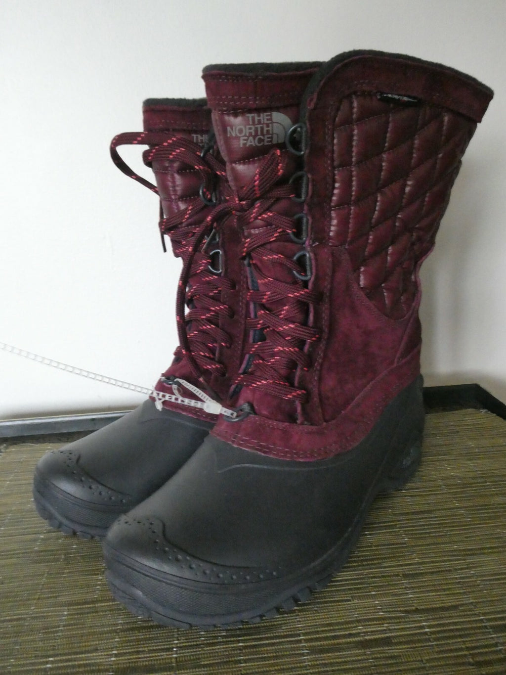 The North Face authentically burgundy waterproof lace-up boots size 7