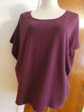 REMAIN Women's Sweater Asymmetrical Eggplant Detailed Size Large