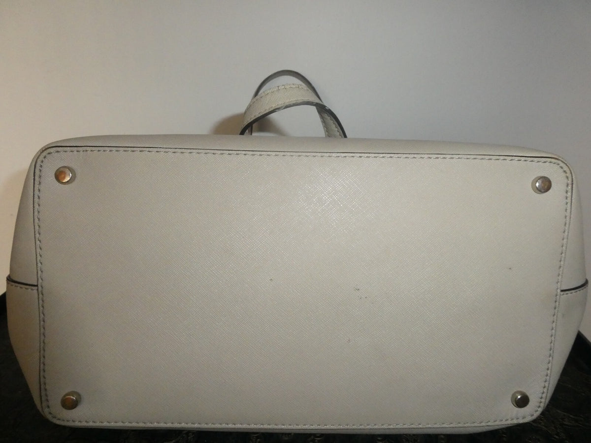 Kate Spade Women’s Cow Leather Shoulder Bag Purse Handbag Gray Large