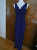 Ralph Lauren women’s maxi blue lined dress 12P 
