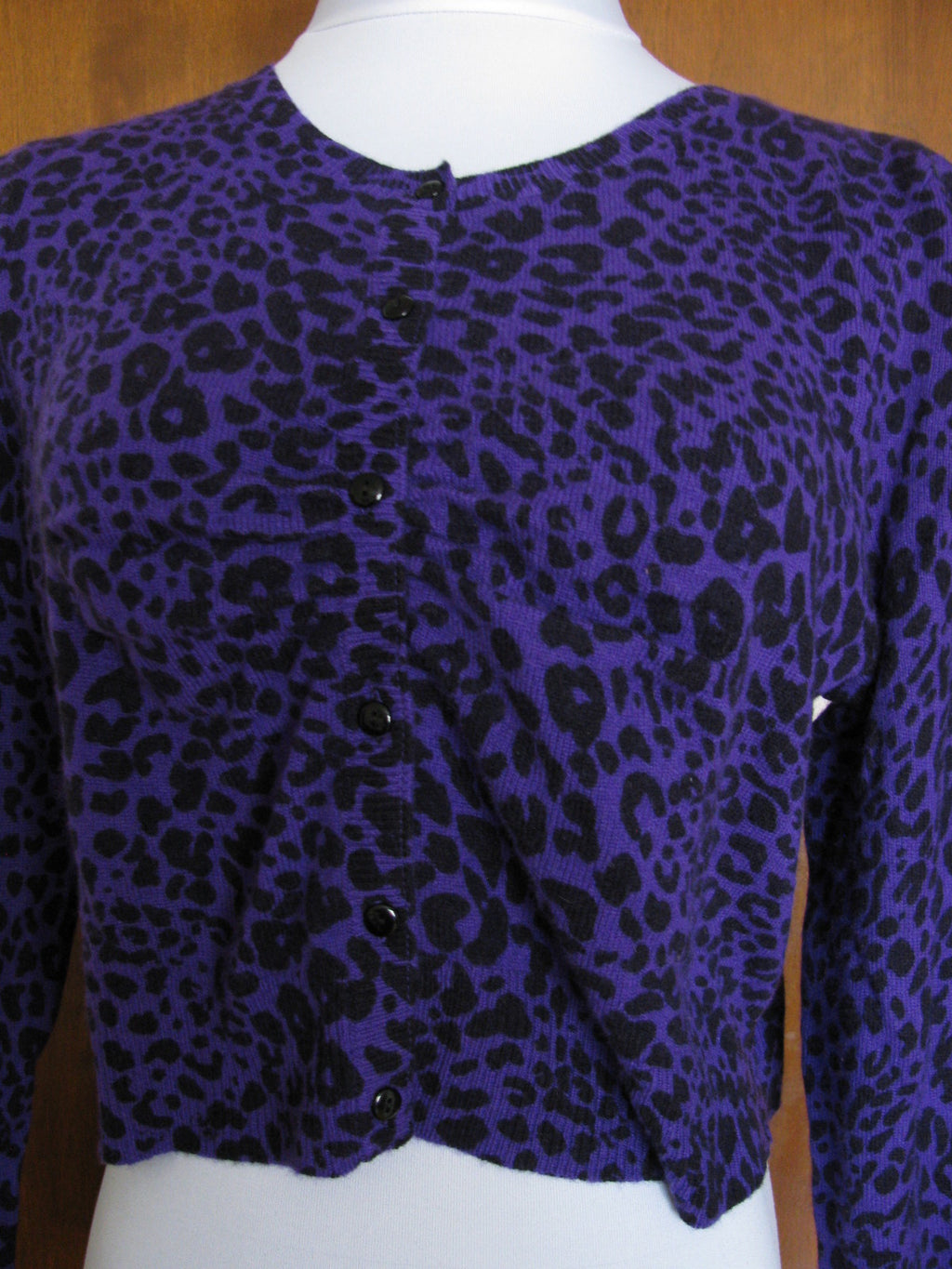 Aqua women's purple black leo print cashmere cardigans Size Small, Medium