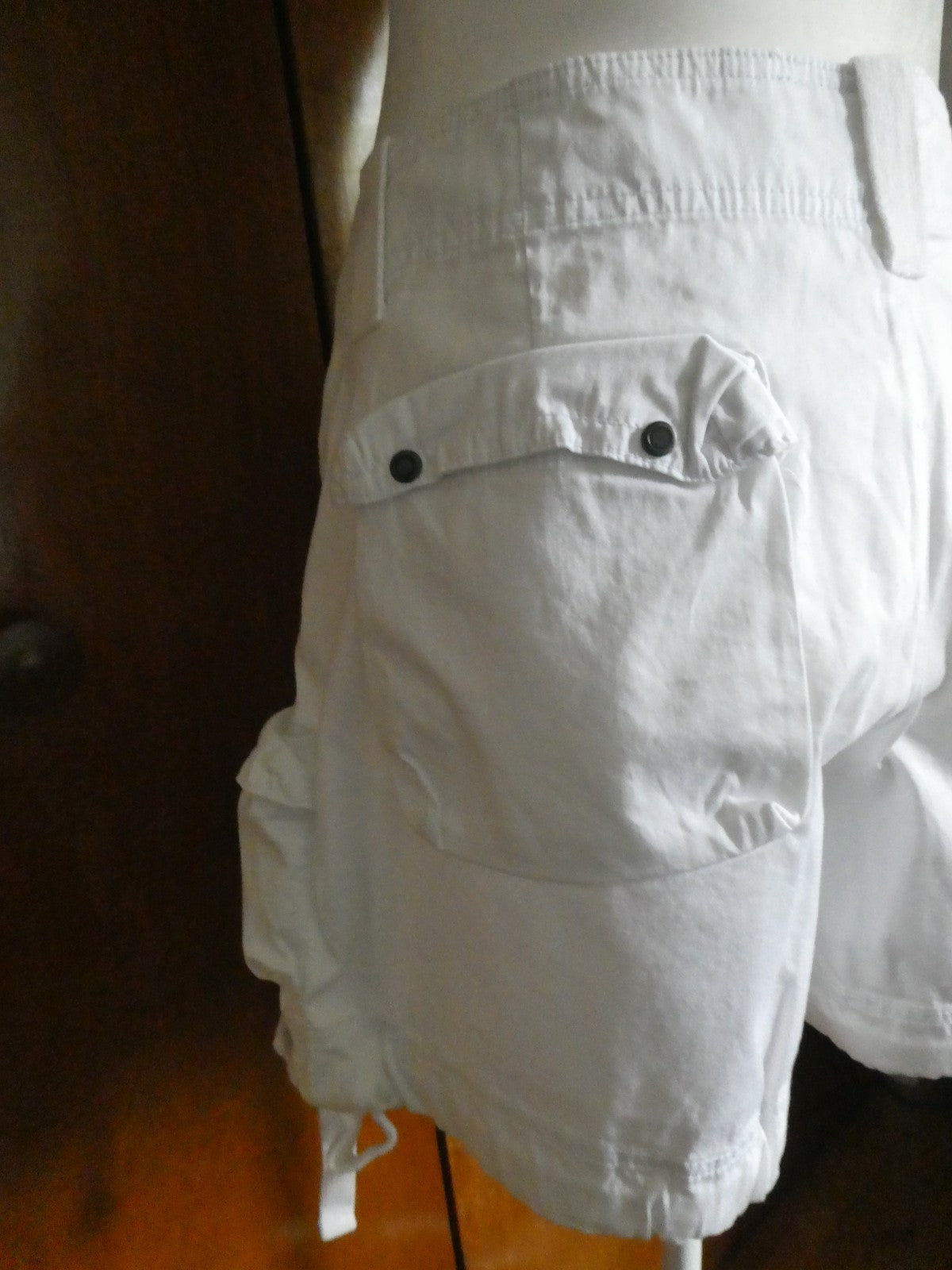 United Colors of Benetton Women White Cargo Shorts EU 46 Cotton Stretch US 10/12