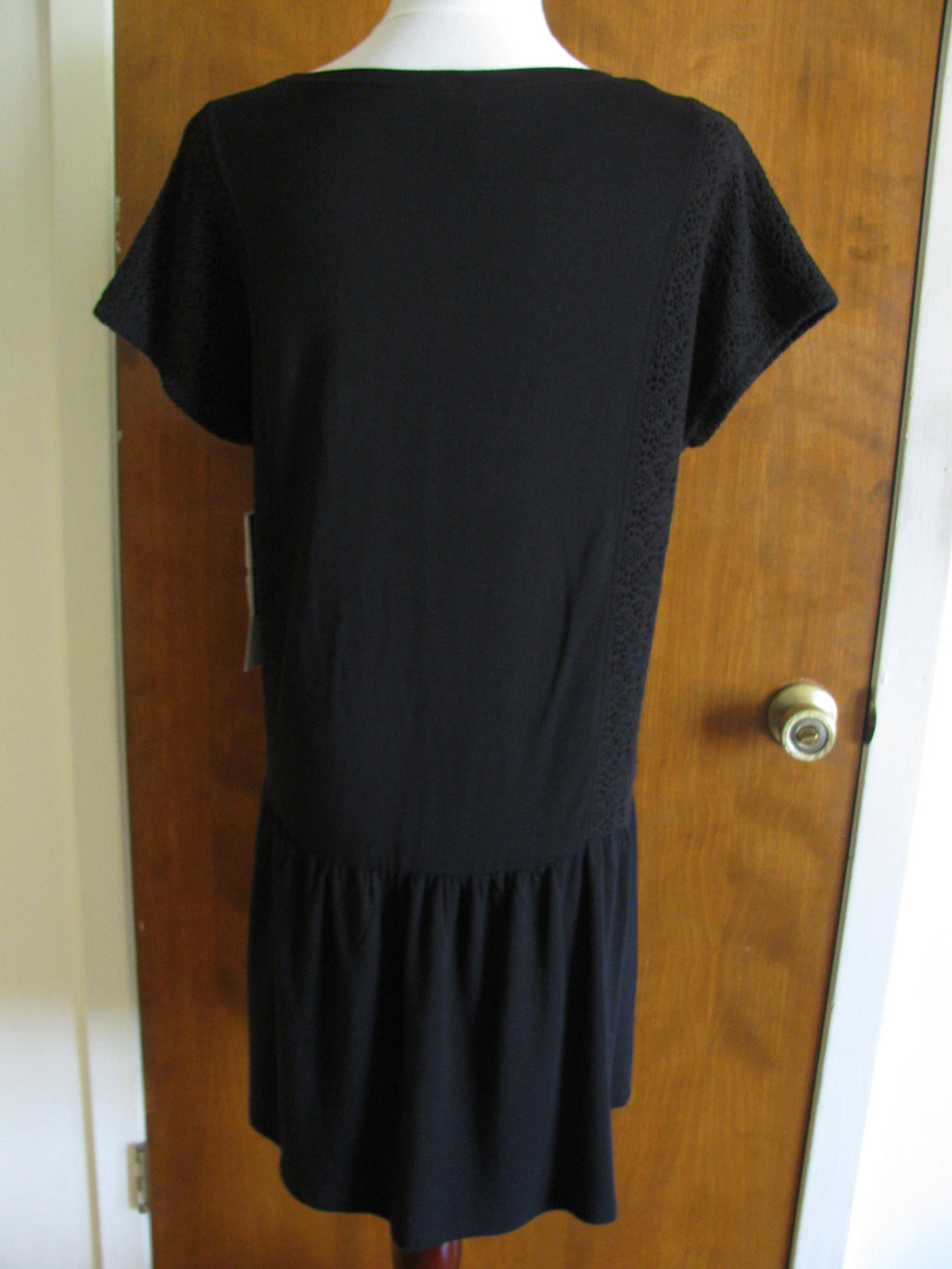 Kensie women’s black detailed crocheted insert dress Large