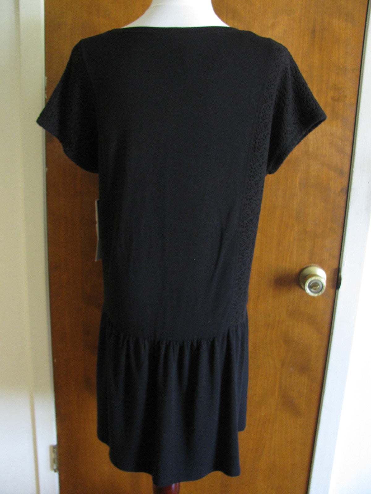 Kensie women’s black detailed crocheted insert dress Large