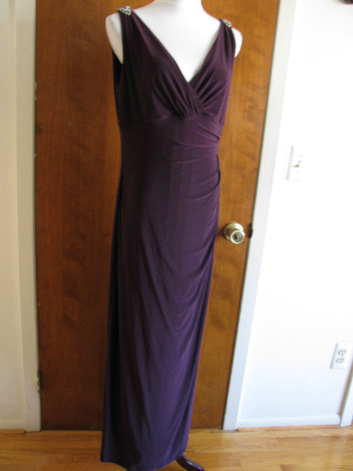 Ralph Lauren women’s maxi raisin lined cocktail dress size 8 New