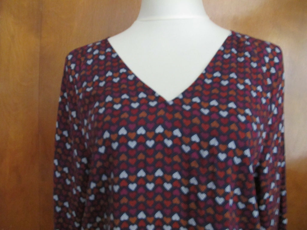 QMack women's soft viscose mufti color blue red lined dress Large 