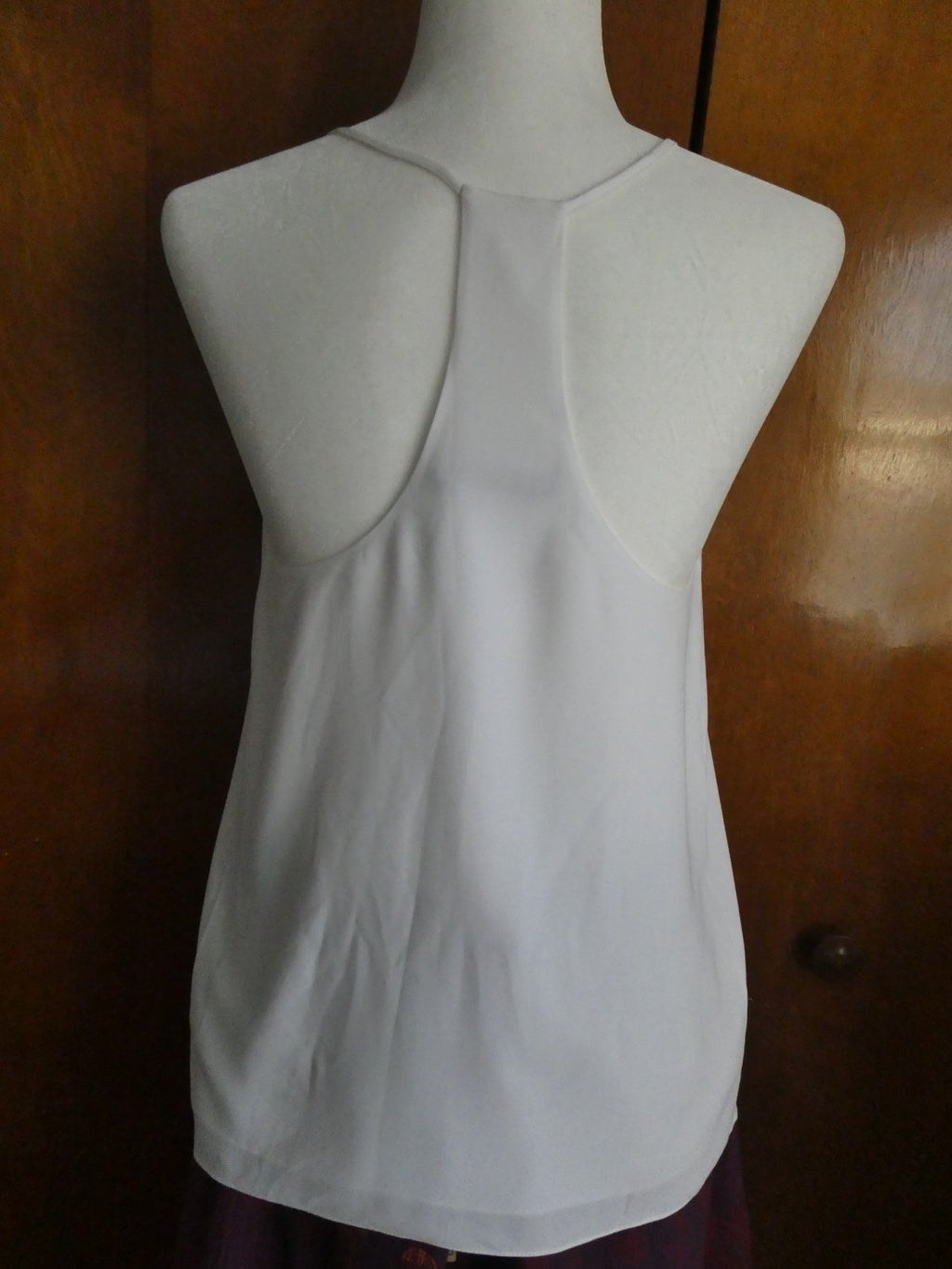 Polo Ralph Lauren Women Cami Top Small White Lined Racerback Triacetate Blend