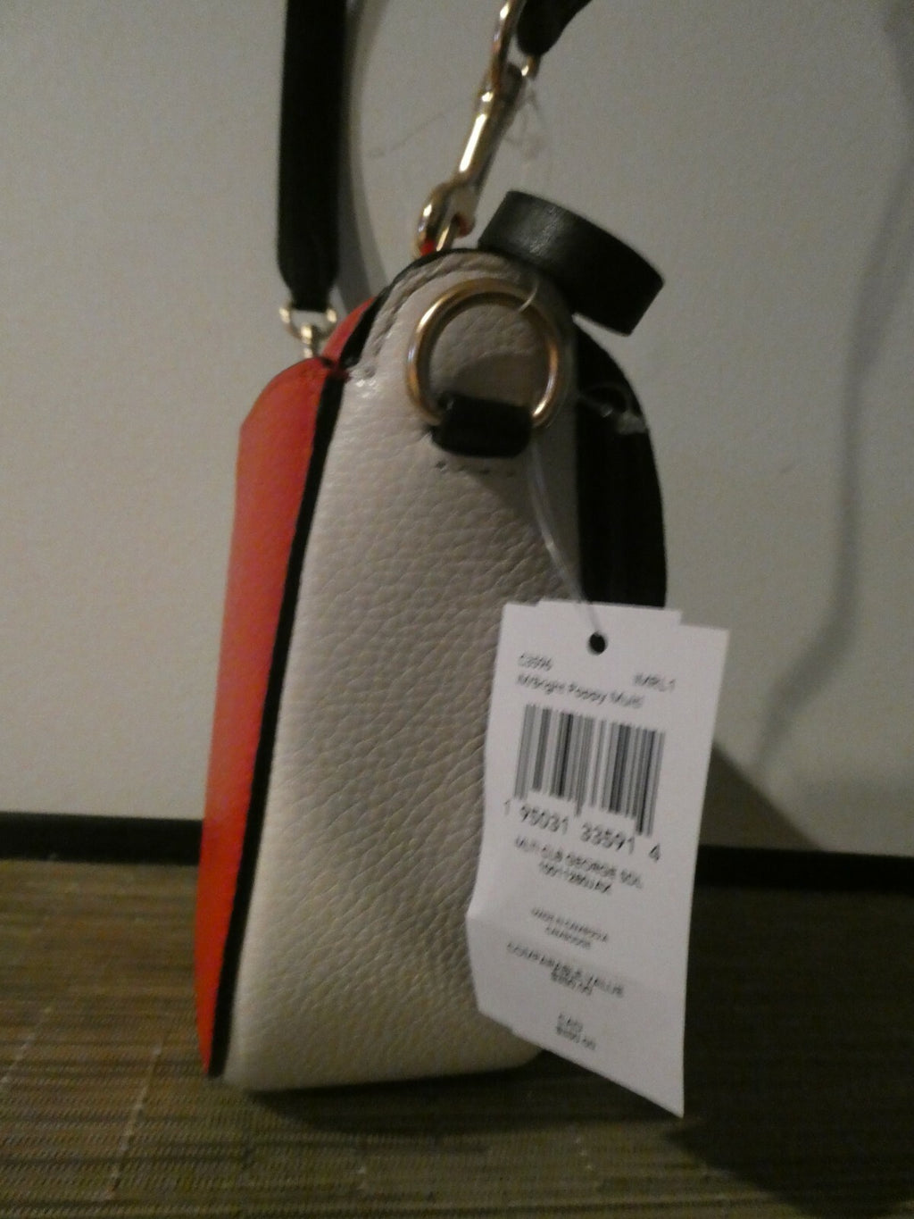 Coach Georgie Saddle Bag In Colorblock GOLD/CHERRY MULTI Style# C3596 