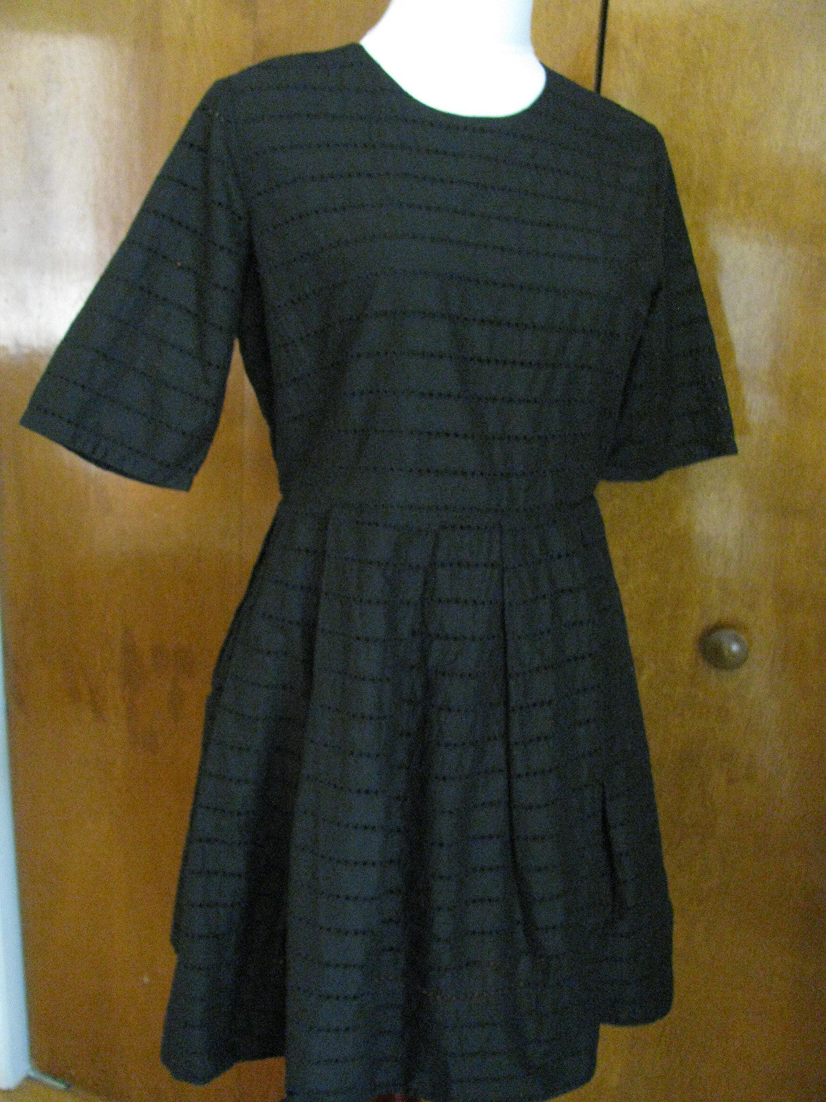 Gap women's black pleated cotton dress 