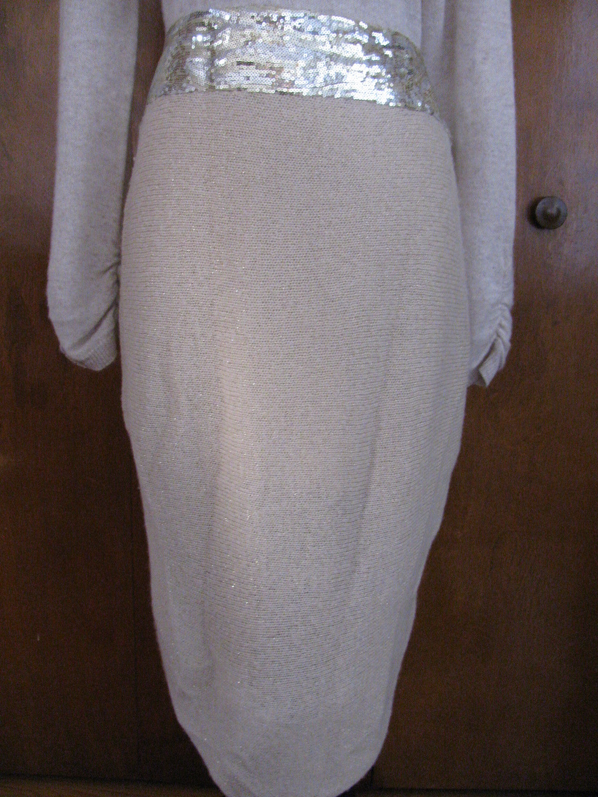 Free People Womens Ivory Assymetric Embelished Women's Skirt Size 1SZ Fits Large
