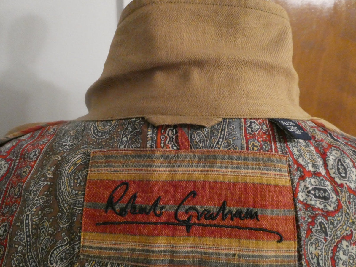 Robert Graham Blazer Men’s Soft 100% Cotton Brown Sport 1 Piece Coat Casual XL