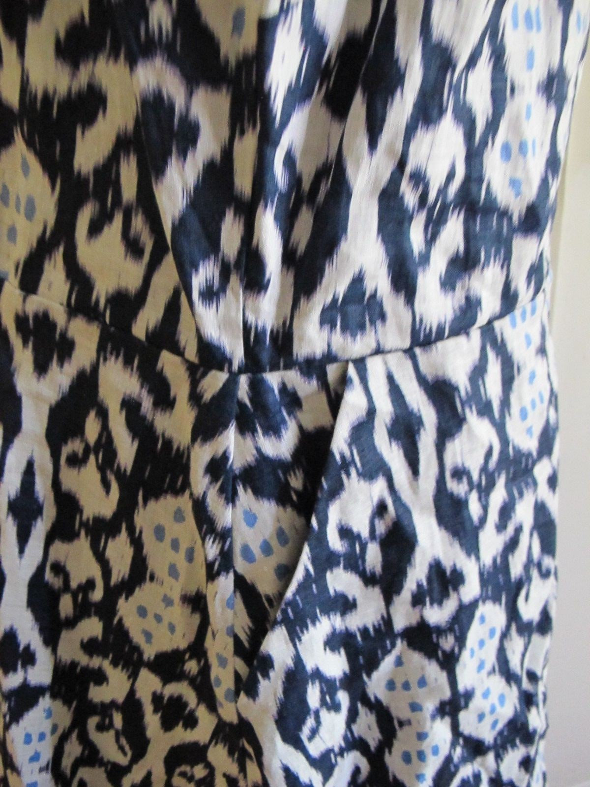 Gap Women's Navy White Linen Lined Dress Size 18 (fits size 16)