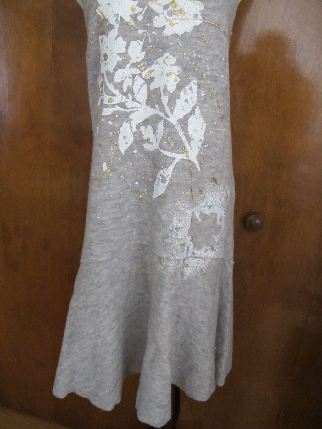 Anthropologie women's gray detailed dress Xsmall NWT runs big 