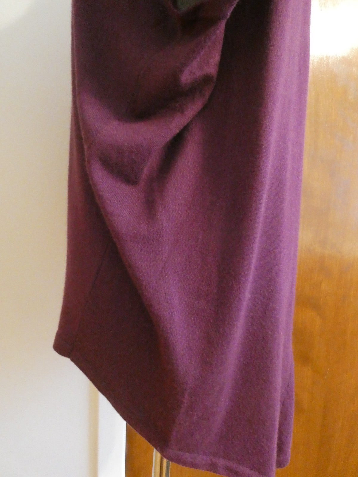 REMAIN Women's Sweater Asymmetrical Eggplant Detailed Size Large