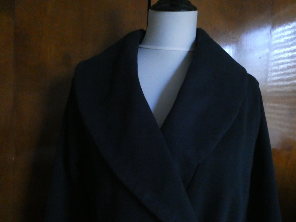 Lauren Jeans Co Black Cotton Wrap Jacket Shawl Collar Belted Women's XLarge