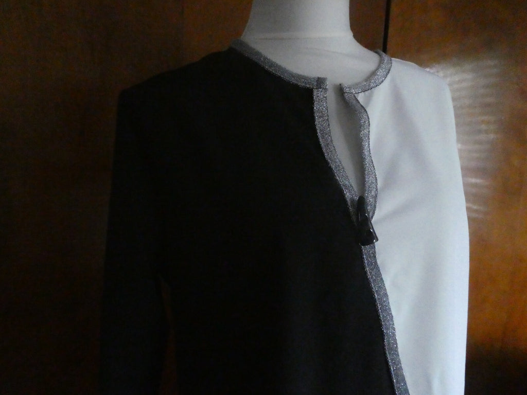 Made With Love women's white/black top XL, XXL- (XL fits L), (XXL fits XL)