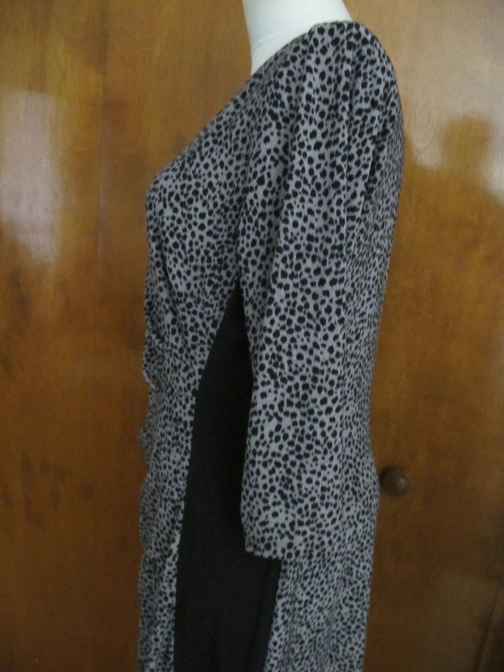 Ralph Lauren women's black gray gathered lined dress 16 