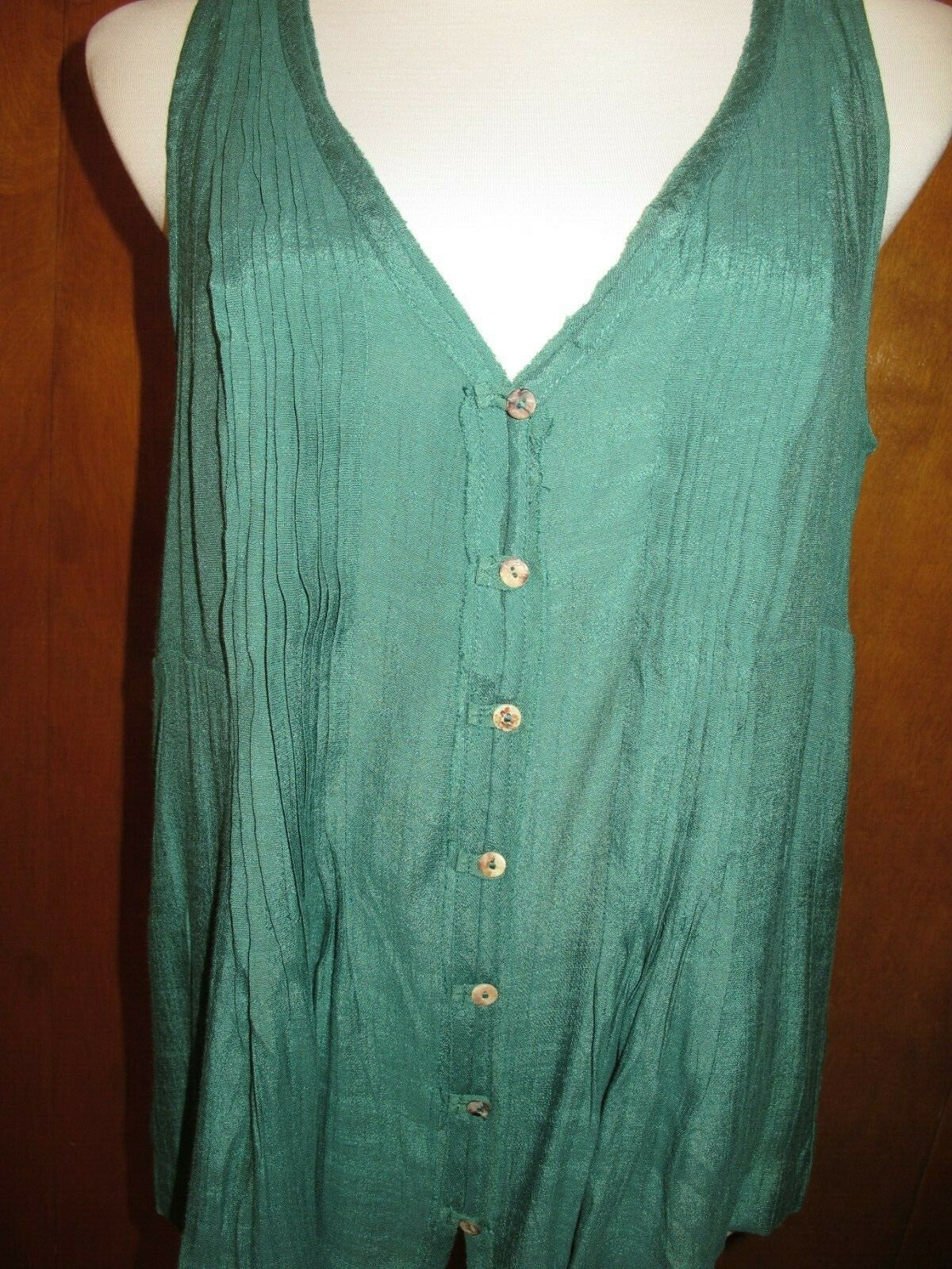 Anthropologie Maeve  Women's Green Rayon Top Medium