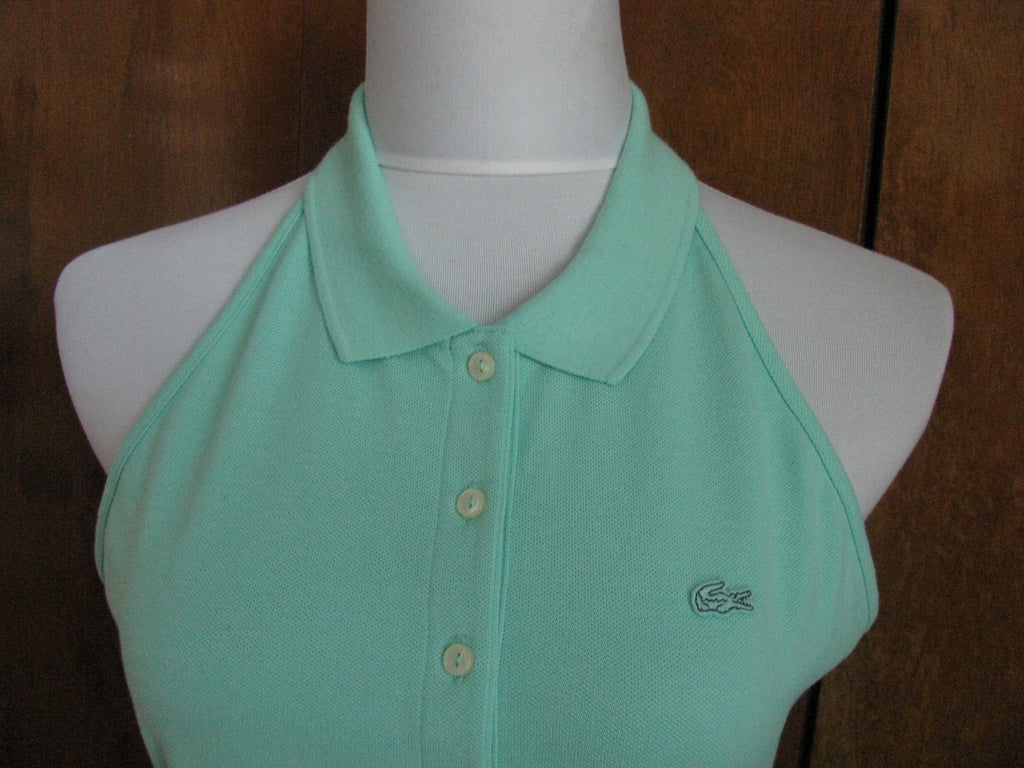 Lacoste women's green cotton halter dress New