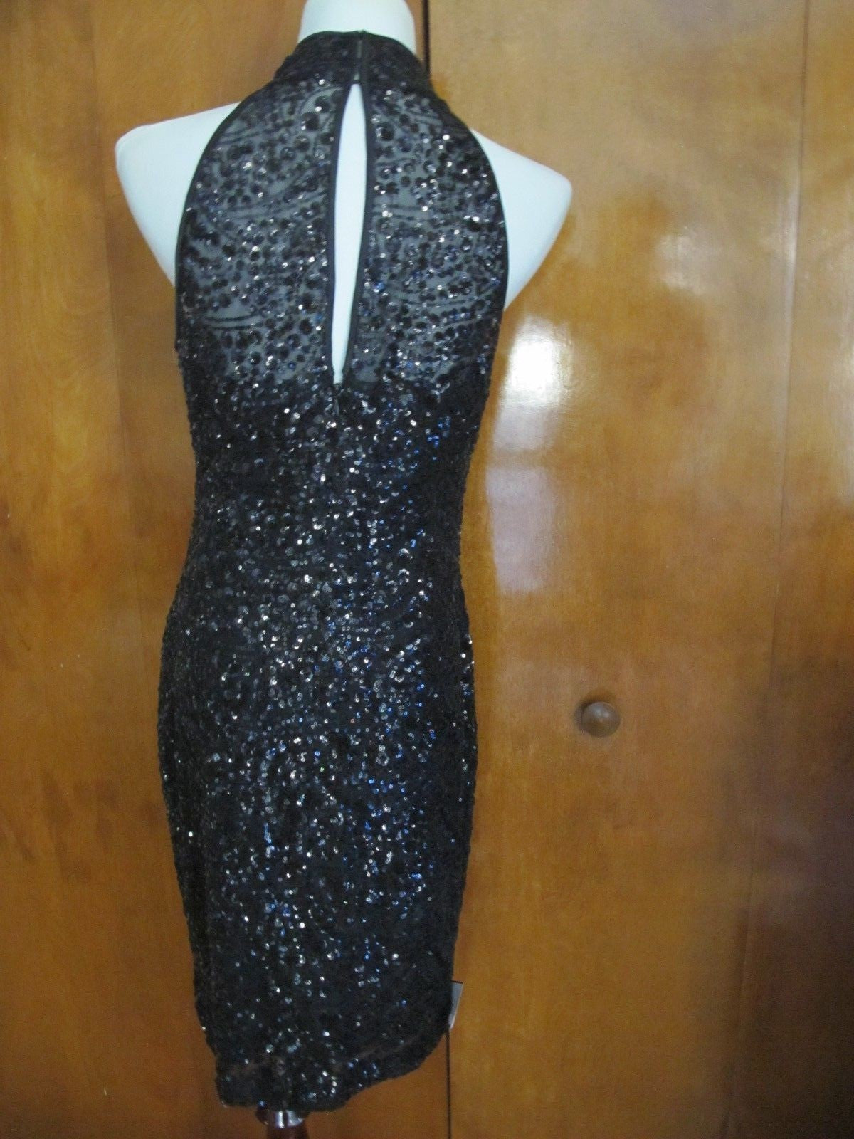 Ralph Lauren women's black sequin evening dress new