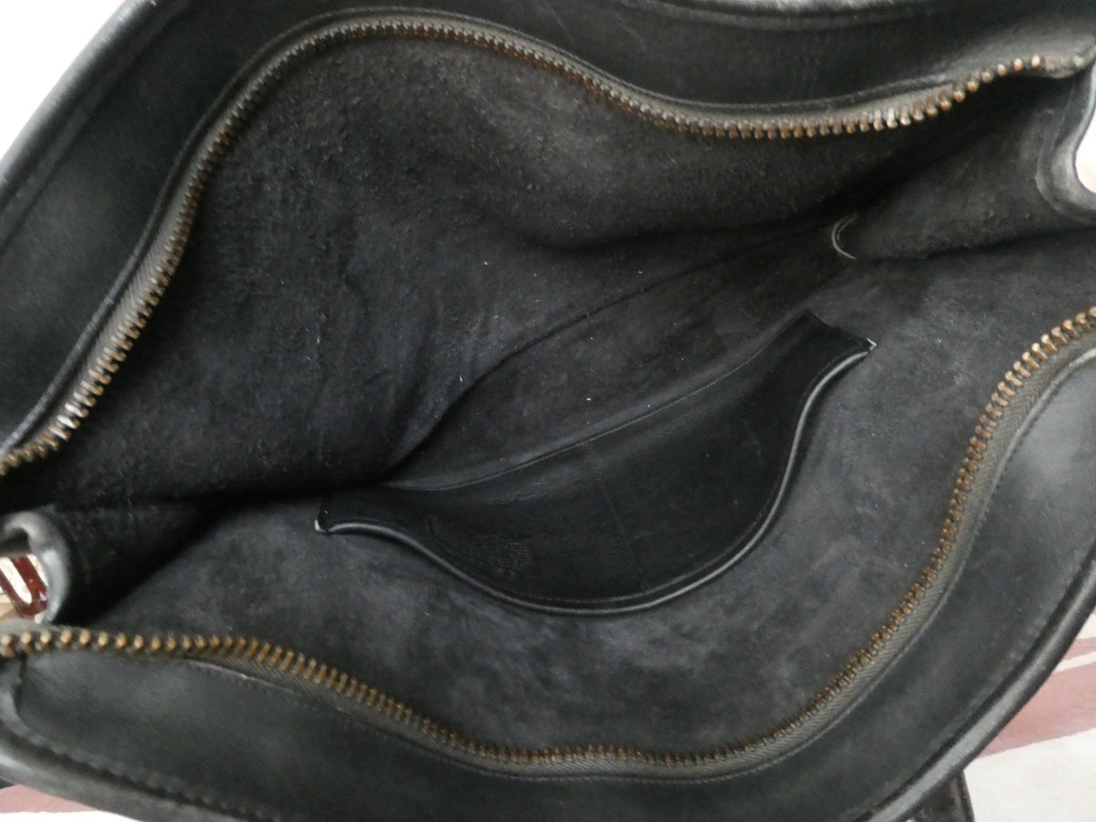 Vintage Authentically Coach Briefcase/ Tote Black Glove-Tanned Leather 570-8625