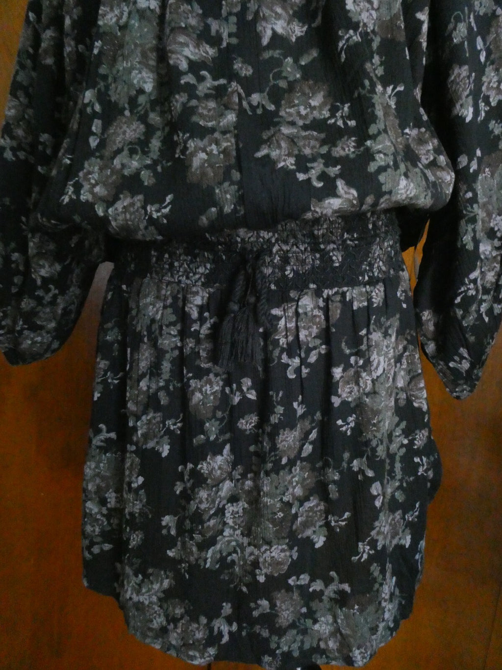 Denim & Supply Ralph Lauren Floral Printed Mini Dress Black Large
