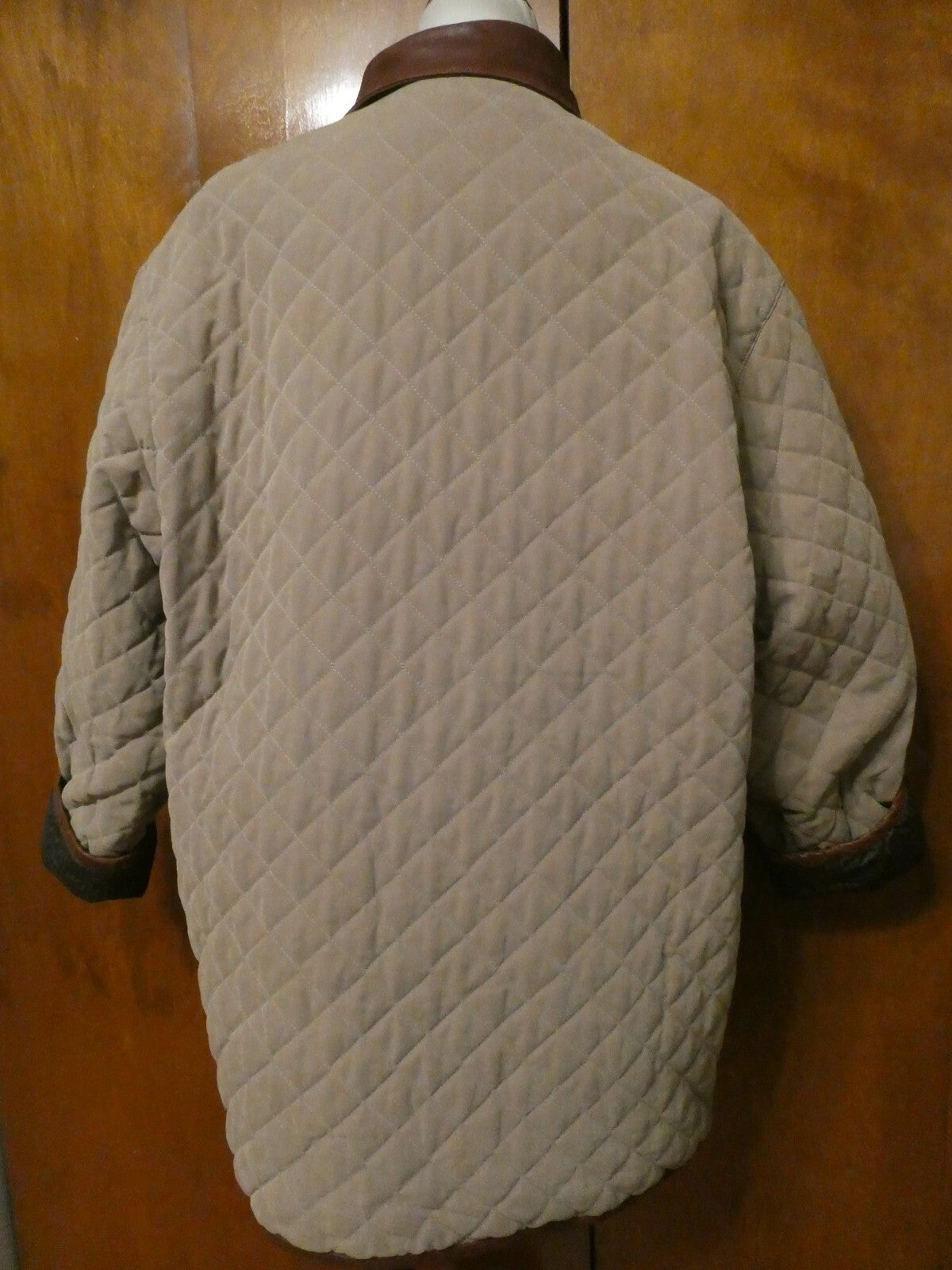 Joseph Abboud Women's Beige/Multicolor Reversible Jacket Coat Large