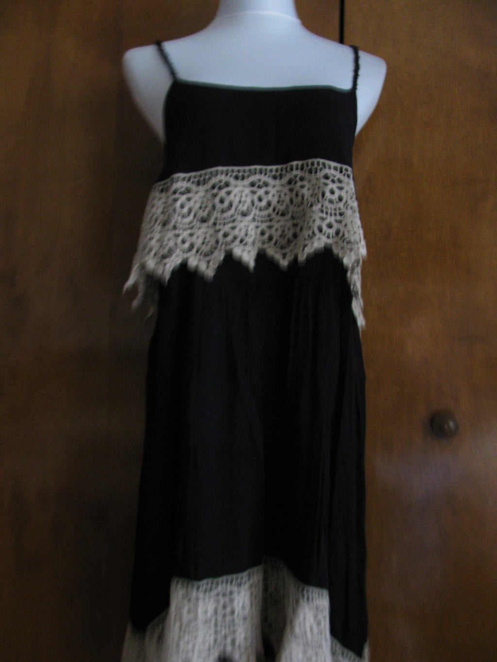 Free People Womens Asymmetric Black Decorated Embroidered Soft Rayon Dress XS