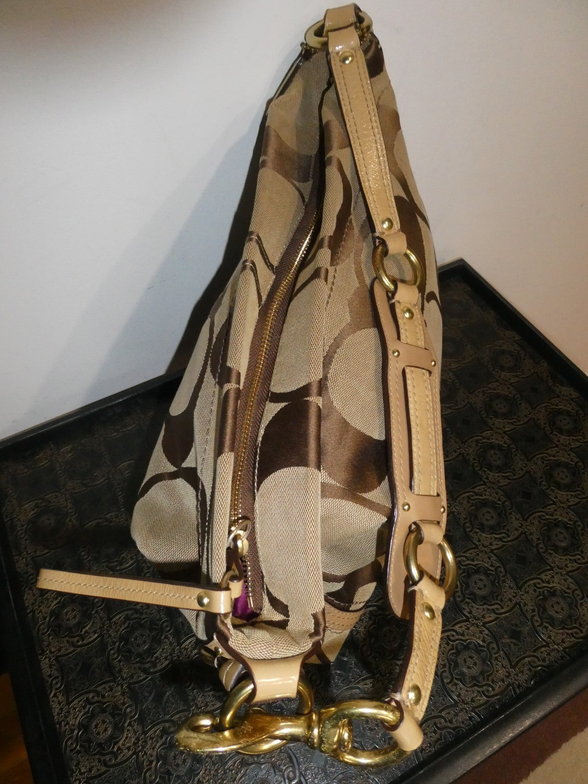 Vintage Coach Authentic Handbag/Purse/Shoulder Bag Canvas, Leather E087312873