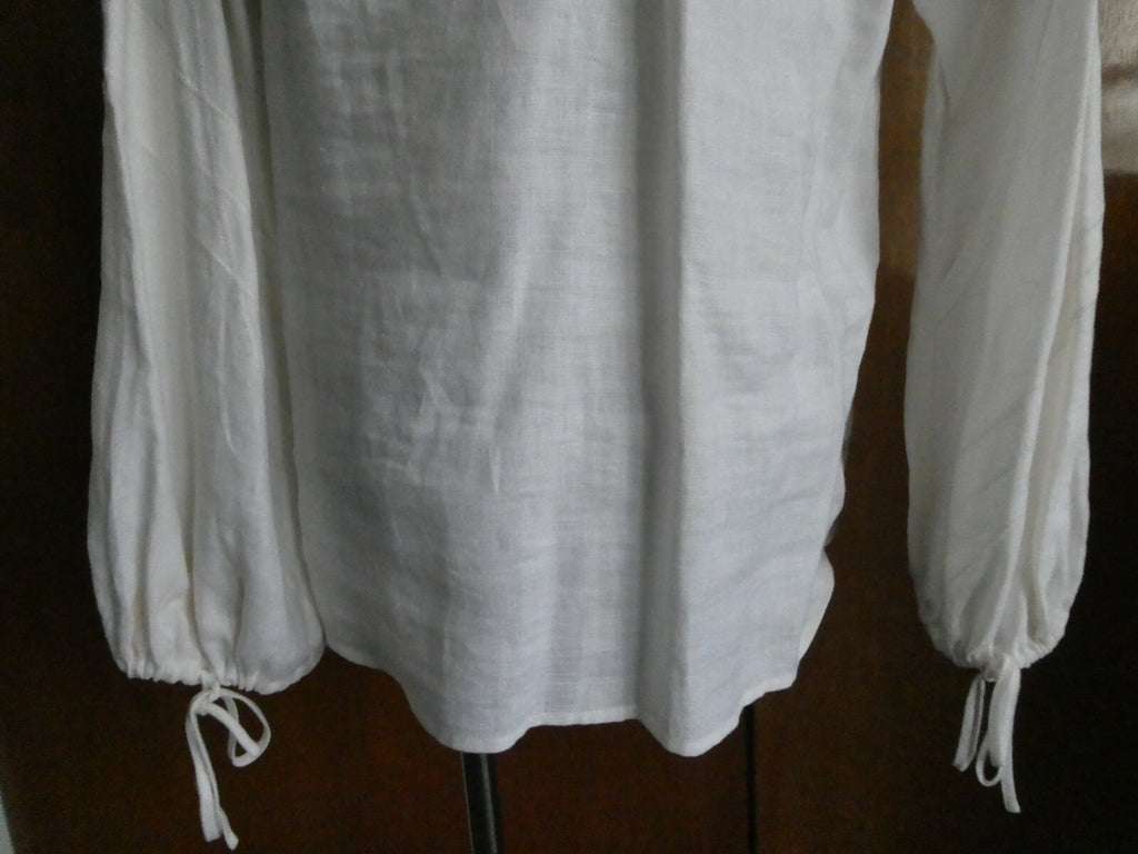 Joseph A. women's 100% linen white stylish detailed tunic top size 8