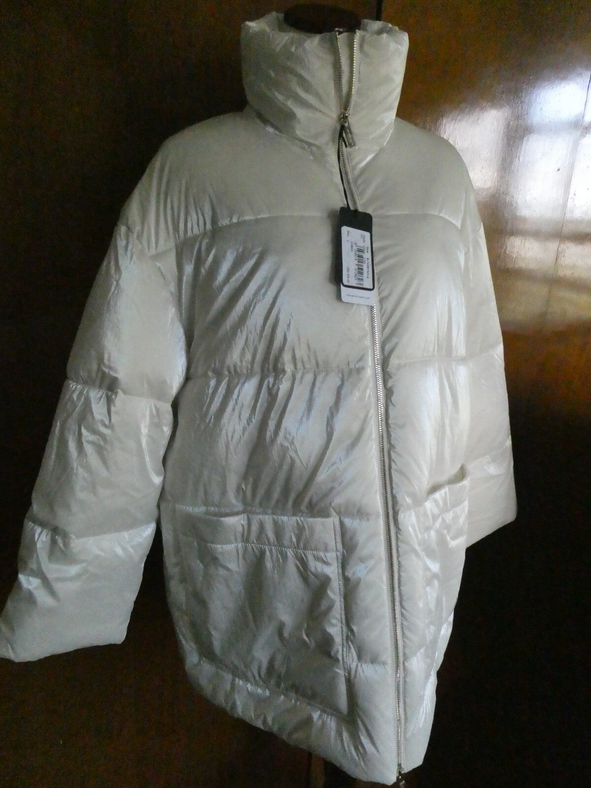 Armani Exchange Women's White Winter Caban Coat Large SKU#6LYK25-YN3HZ-1130
