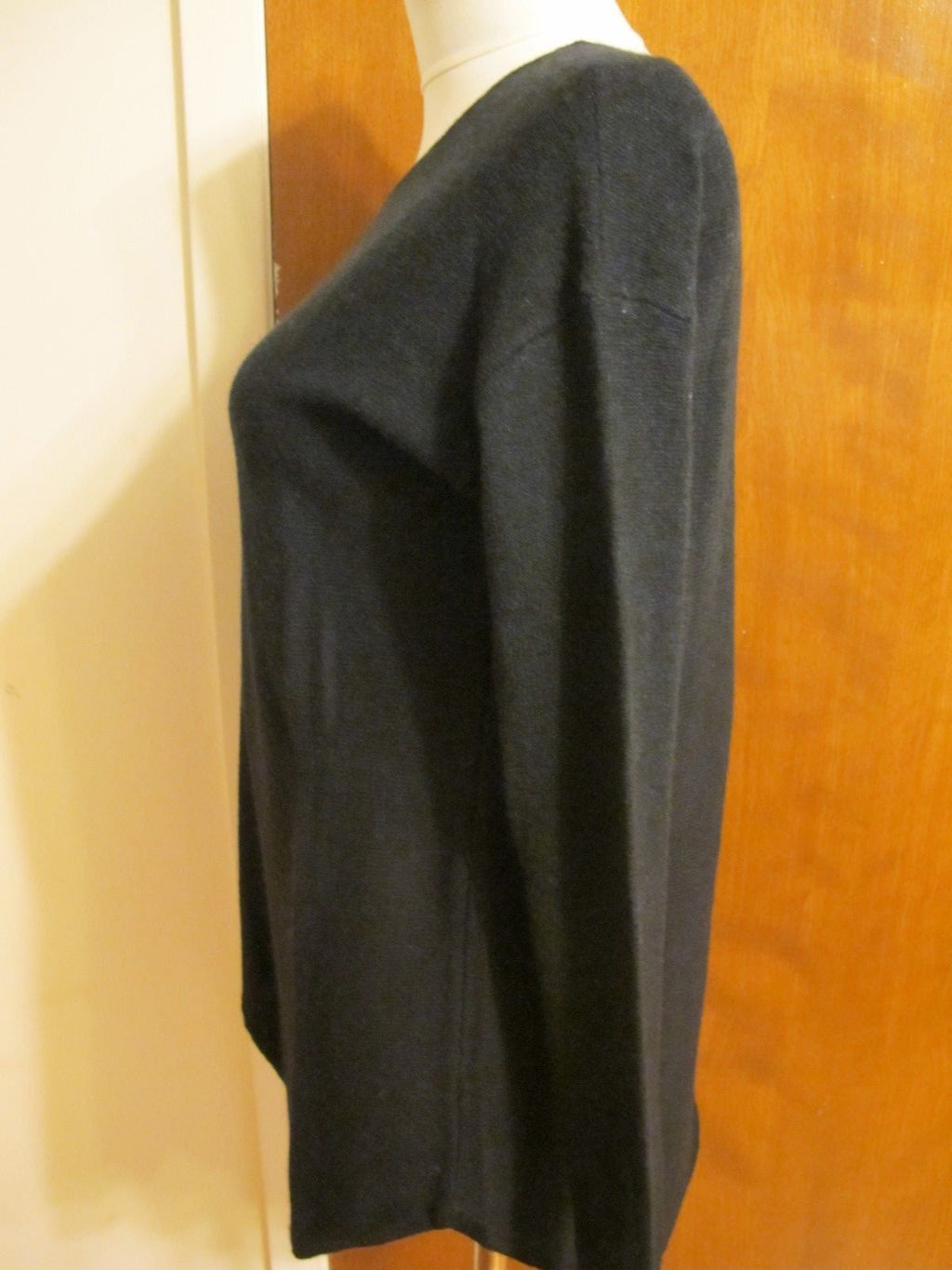 By Bloomingdale’s Womens Marled Evergreen Black Cashmere Sweater XS 