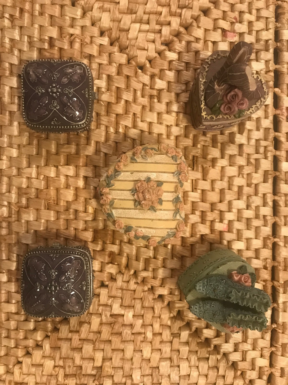 Vintage jewelry organizers 5 boxes