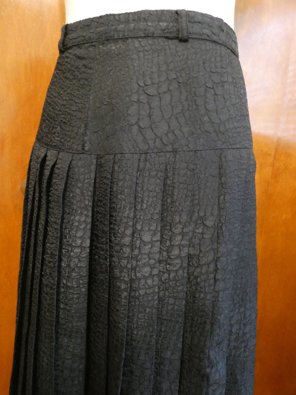 Vintage Baruch Women 2 Pc Suit Size 48 Leopard Jacket Black Pleated Lined Skirt