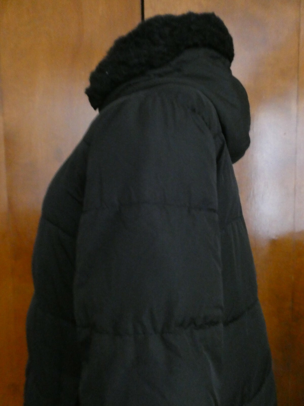 Gap Women's Black Long Winter Coat Hooded XLarge