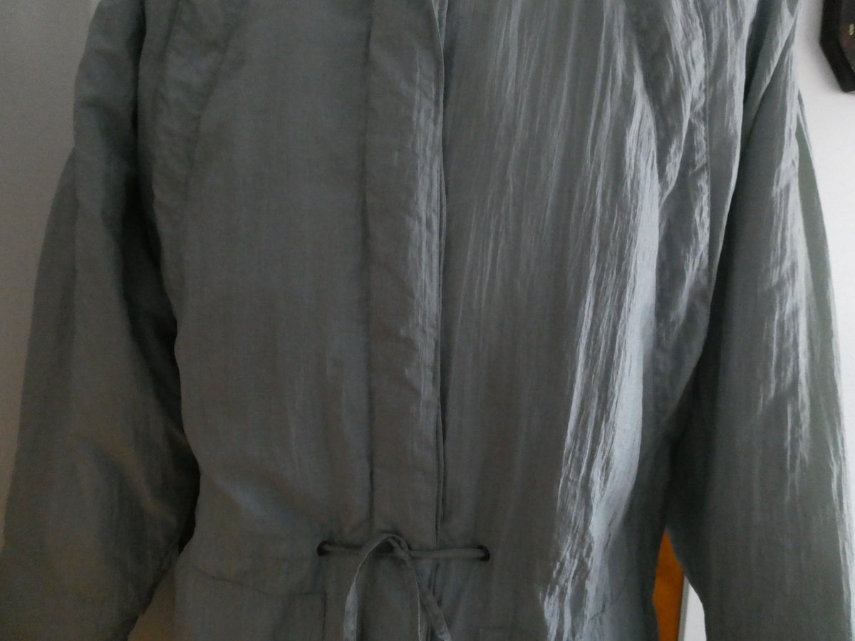 Vintage Montana Hamburg Long Winter Soft Blue-Gray Coat Nylon Size 46 US Size 10