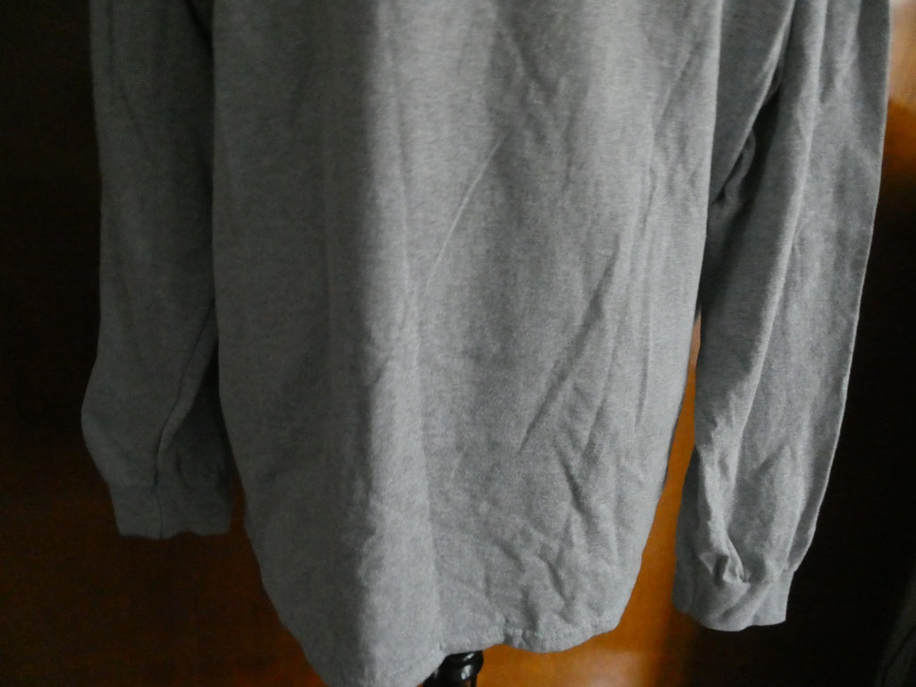 Gildan Ultra Cotton Unisex XL Real Dog Rescue Gray Long Sleeve Graphic T-Shirt