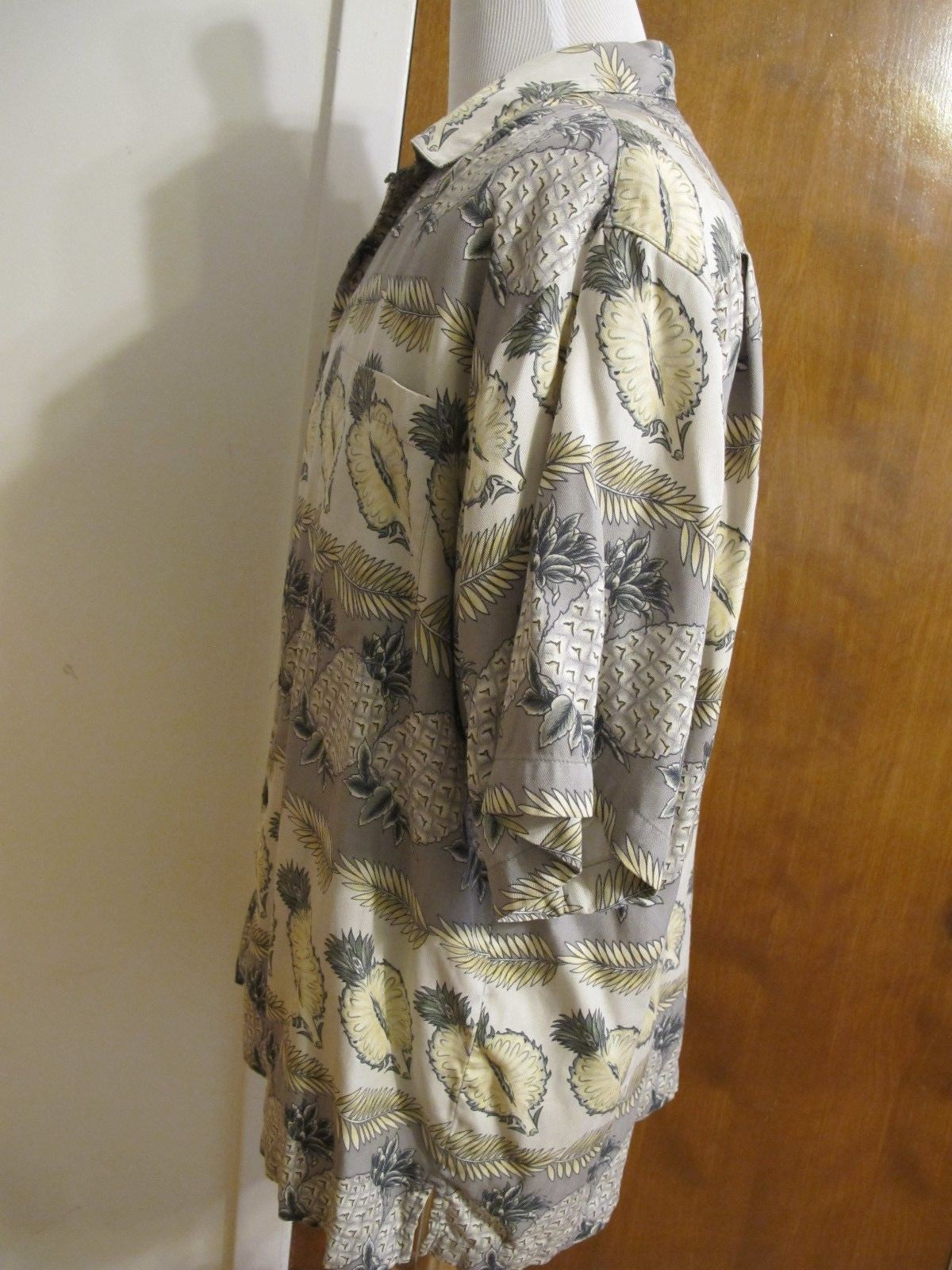 Tommy Bahama Mens Silk Multi Color Gray Bowling Camping Comfortable Shirt Large 
